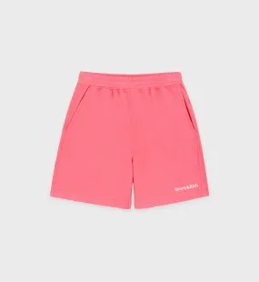 Serif Logo Soft Gym Short - Cotton Candy/White