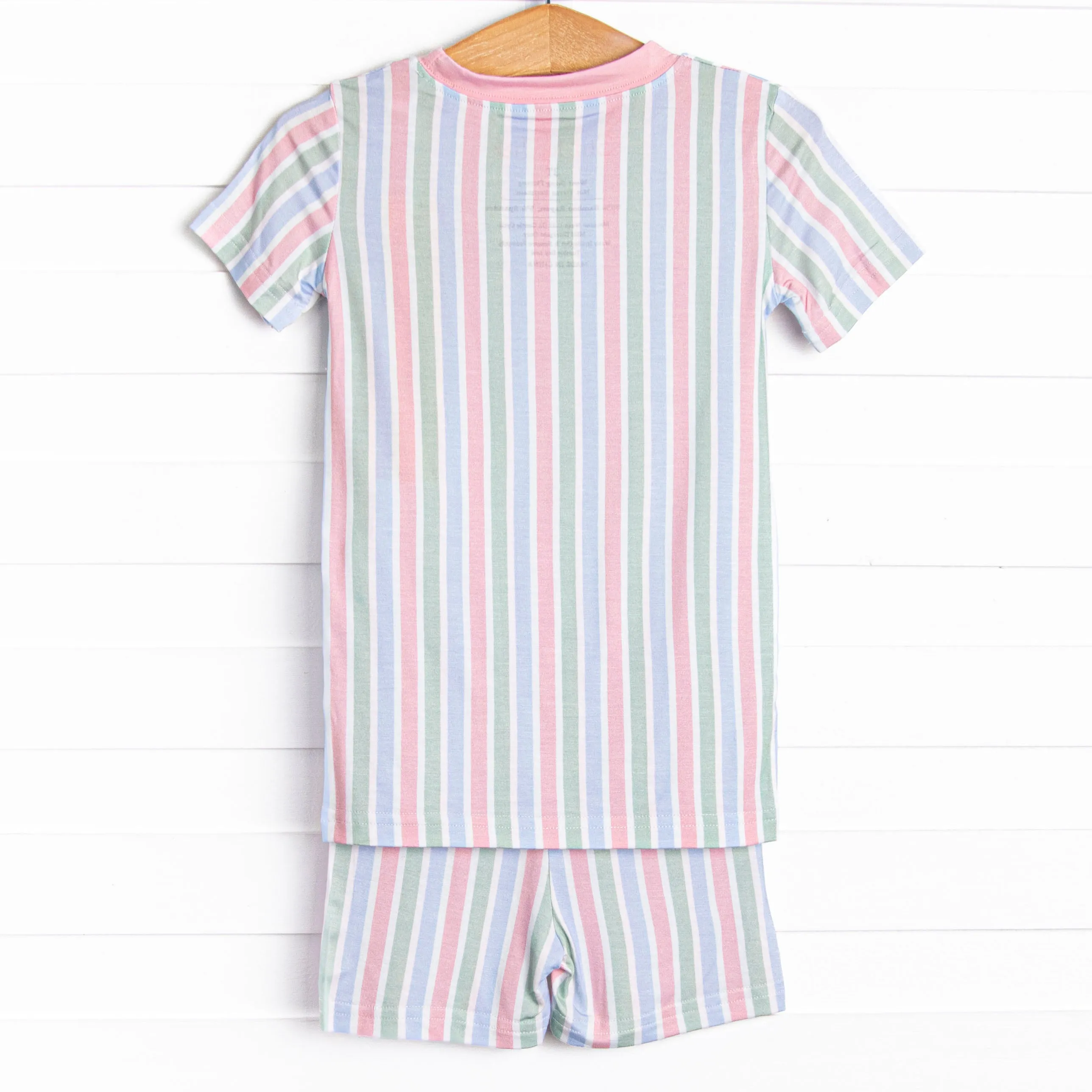 Slumber Party Stripes Bamboo Pajama Short Set, Pink