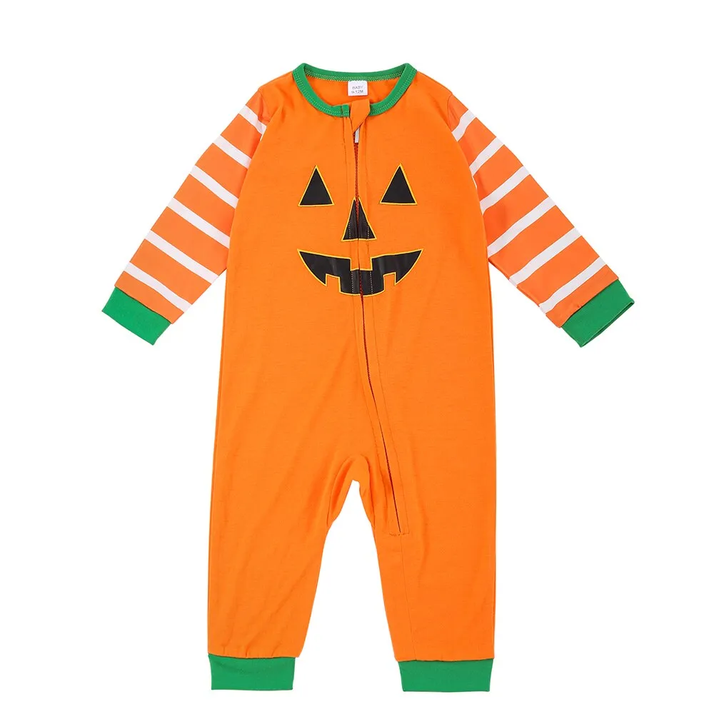 Soft Pumpkin Family Matching Pajama Sets