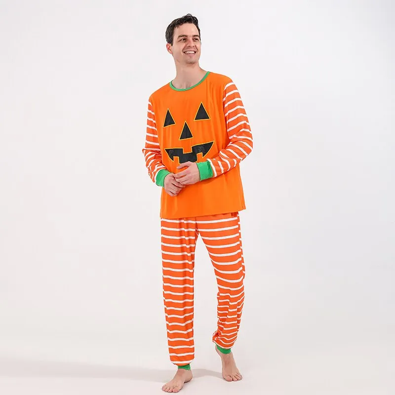 Soft Pumpkin Family Matching Pajama Sets
