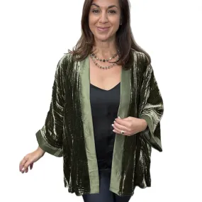 Square Kimono - CRUSHED Velvet - Sultry Sage