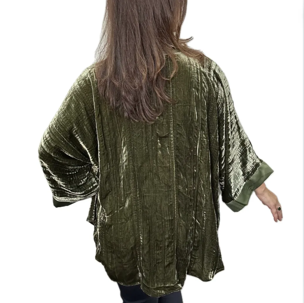 Square Kimono - CRUSHED Velvet - Sultry Sage