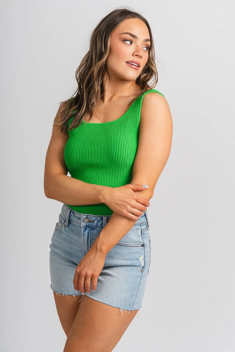 Square neck tank top apple