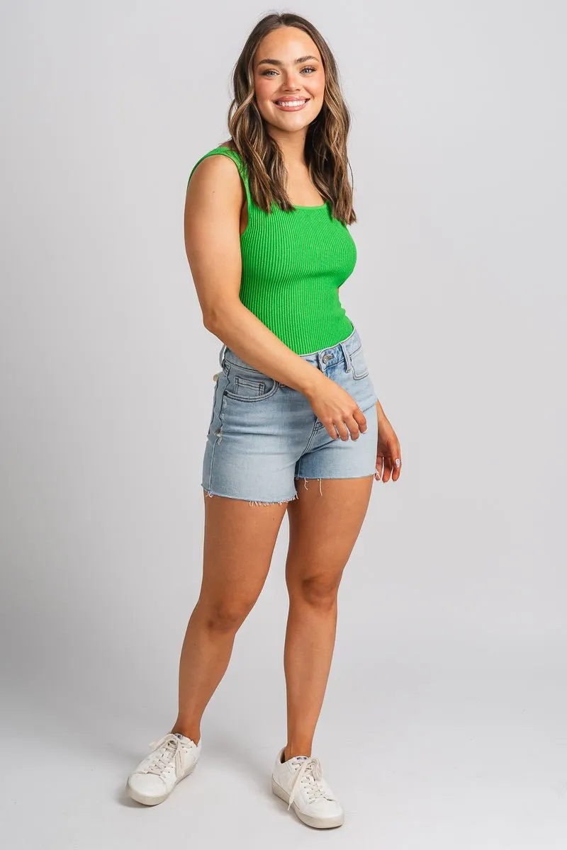 Square neck tank top apple