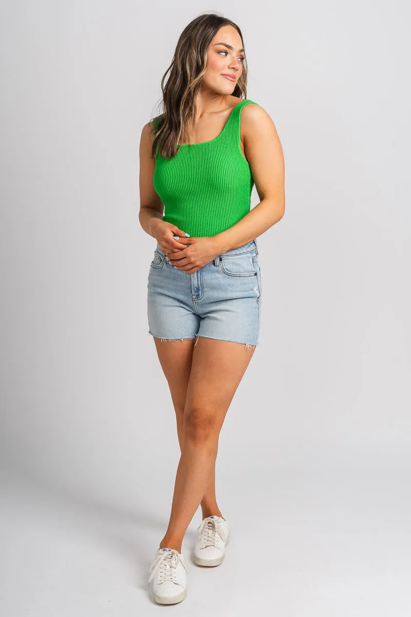 Square neck tank top apple