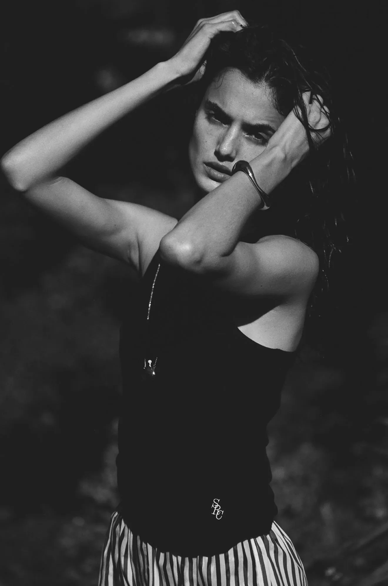 SRC Ribbed Tank Top - Black