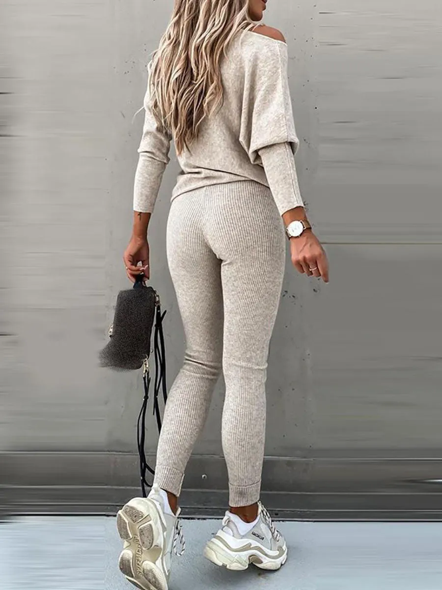 Stunncal Solid Color Casual Lace-Up Slouchy Suit(7 color)