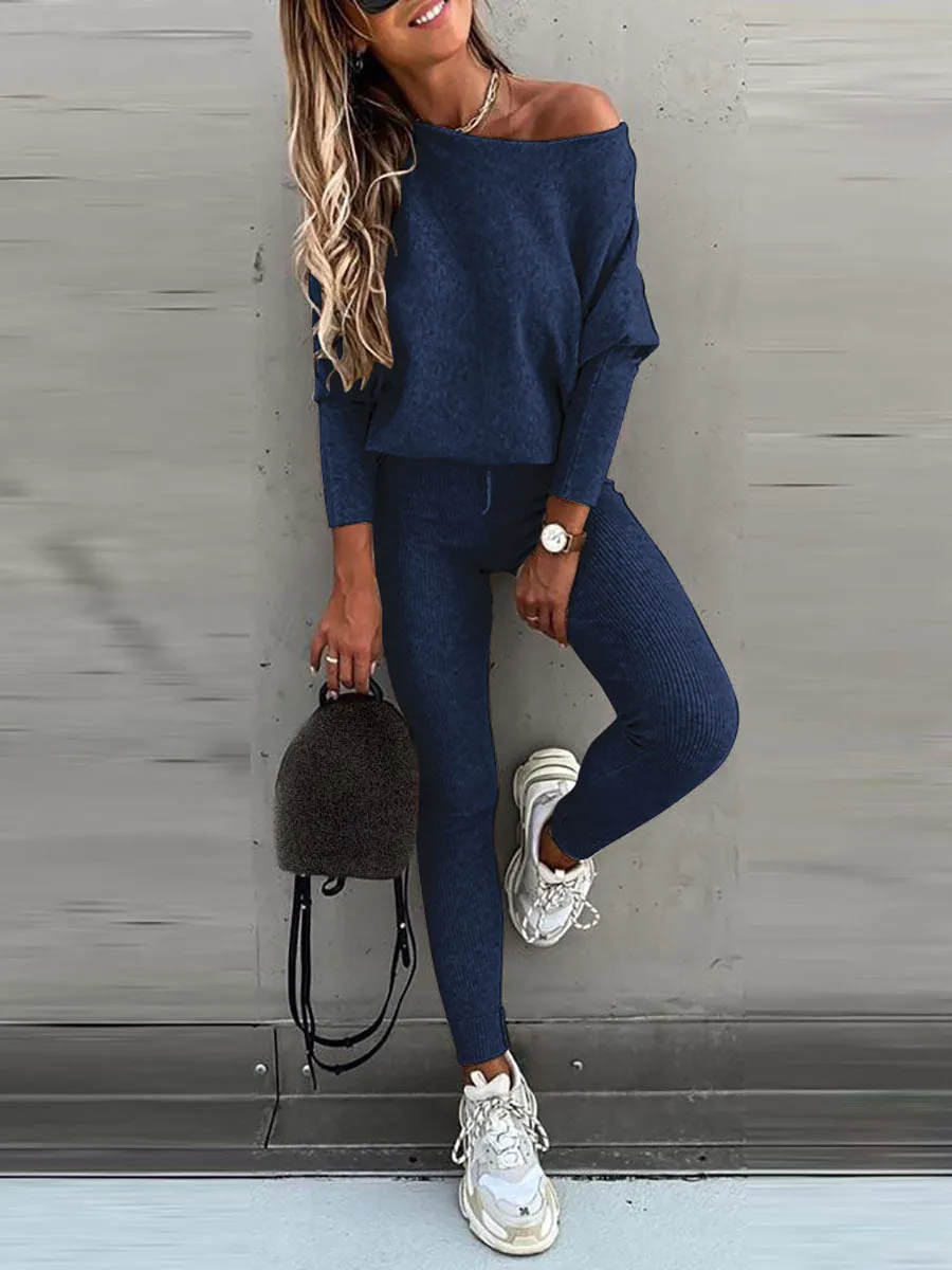 Stunncal Solid Color Casual Lace-Up Slouchy Suit(7 color)