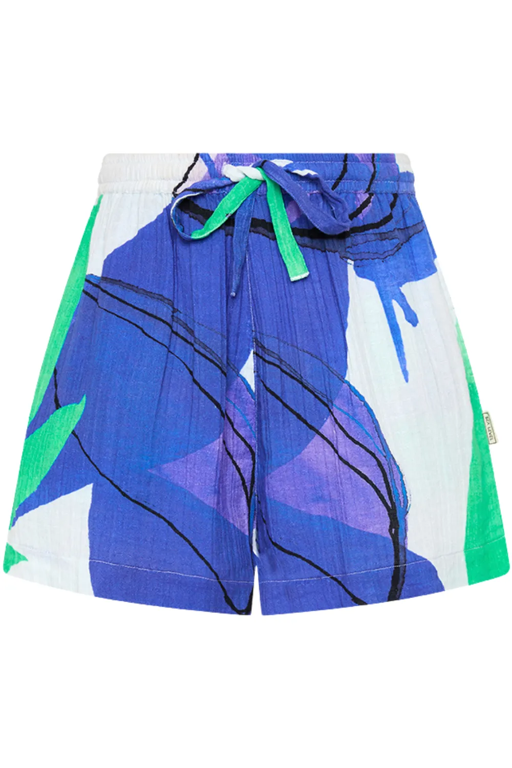 Sublime Aloha Cotton Beach Shorts in Cobalt
