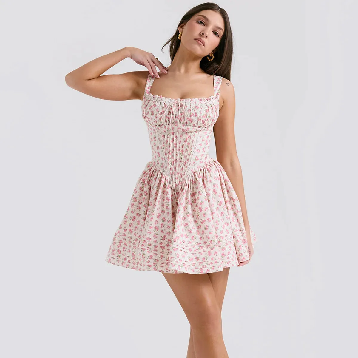 Summer Mini Floral Print Dress