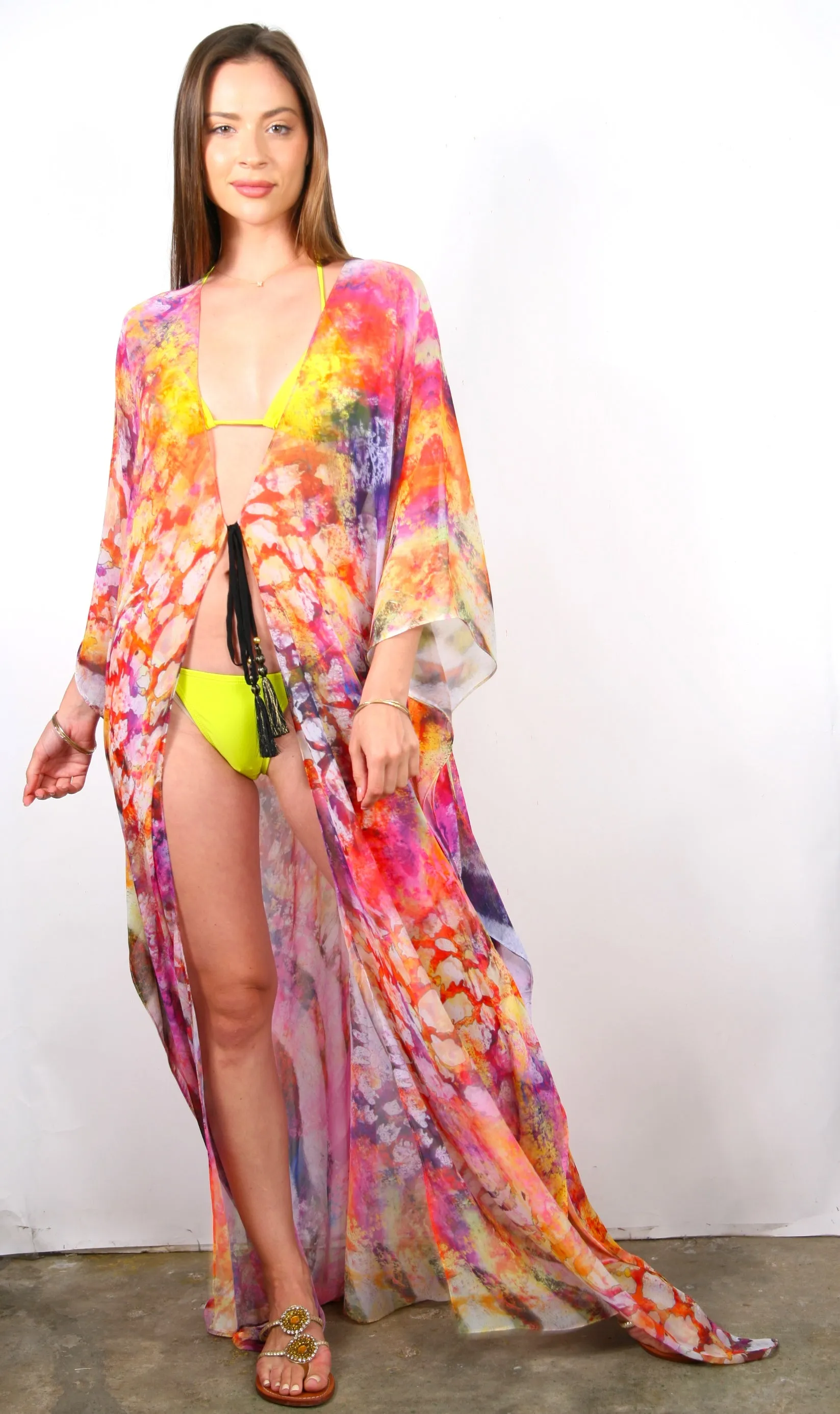 Summer Sunset  - Side Drape Kaftan
