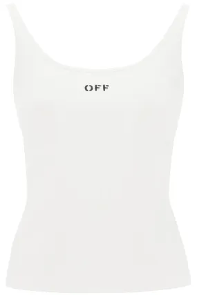 tank top with off embroidery OWAD072C99JER002 WHITE BLACK