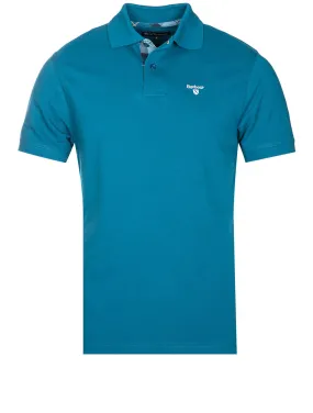 Tartan Cotton Polo Shirt Aqua