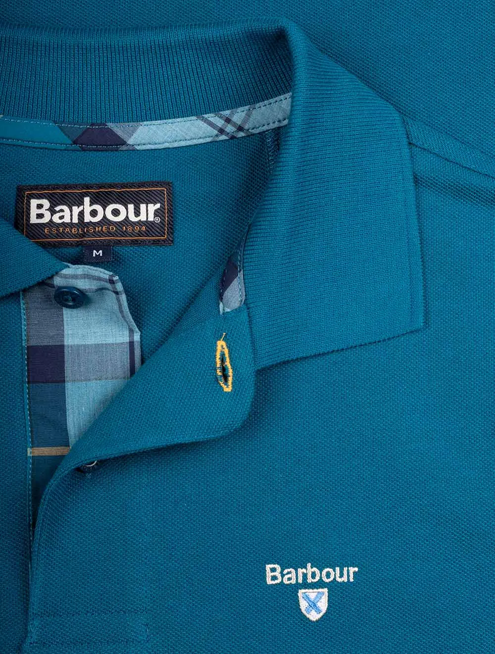 Tartan Cotton Polo Shirt Aqua