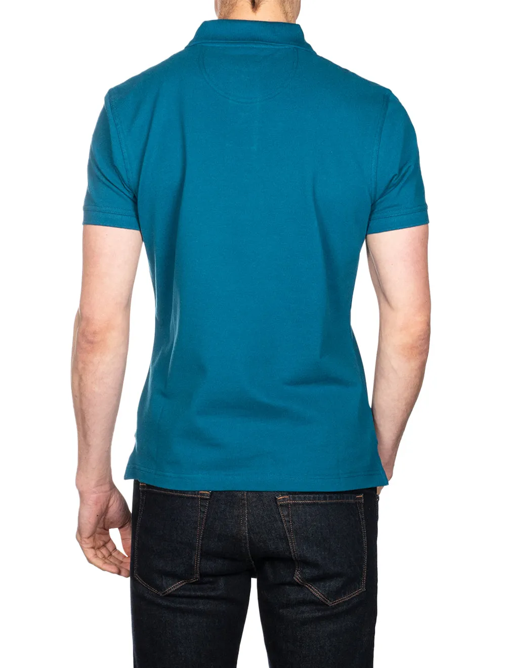 Tartan Cotton Polo Shirt Aqua