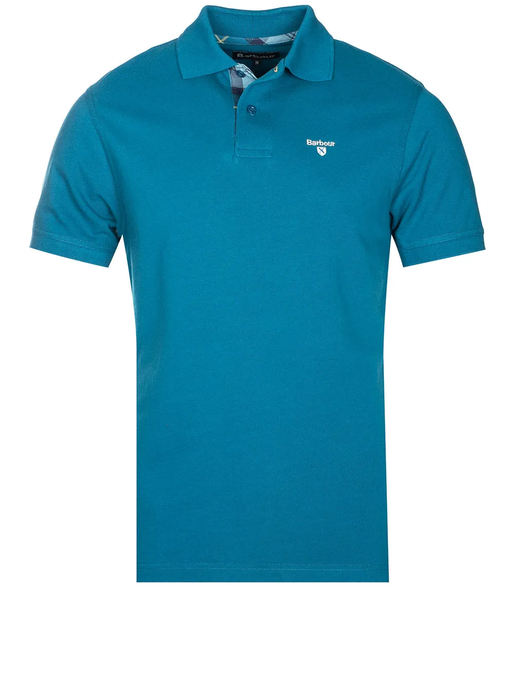 Tartan Cotton Polo Shirt Aqua