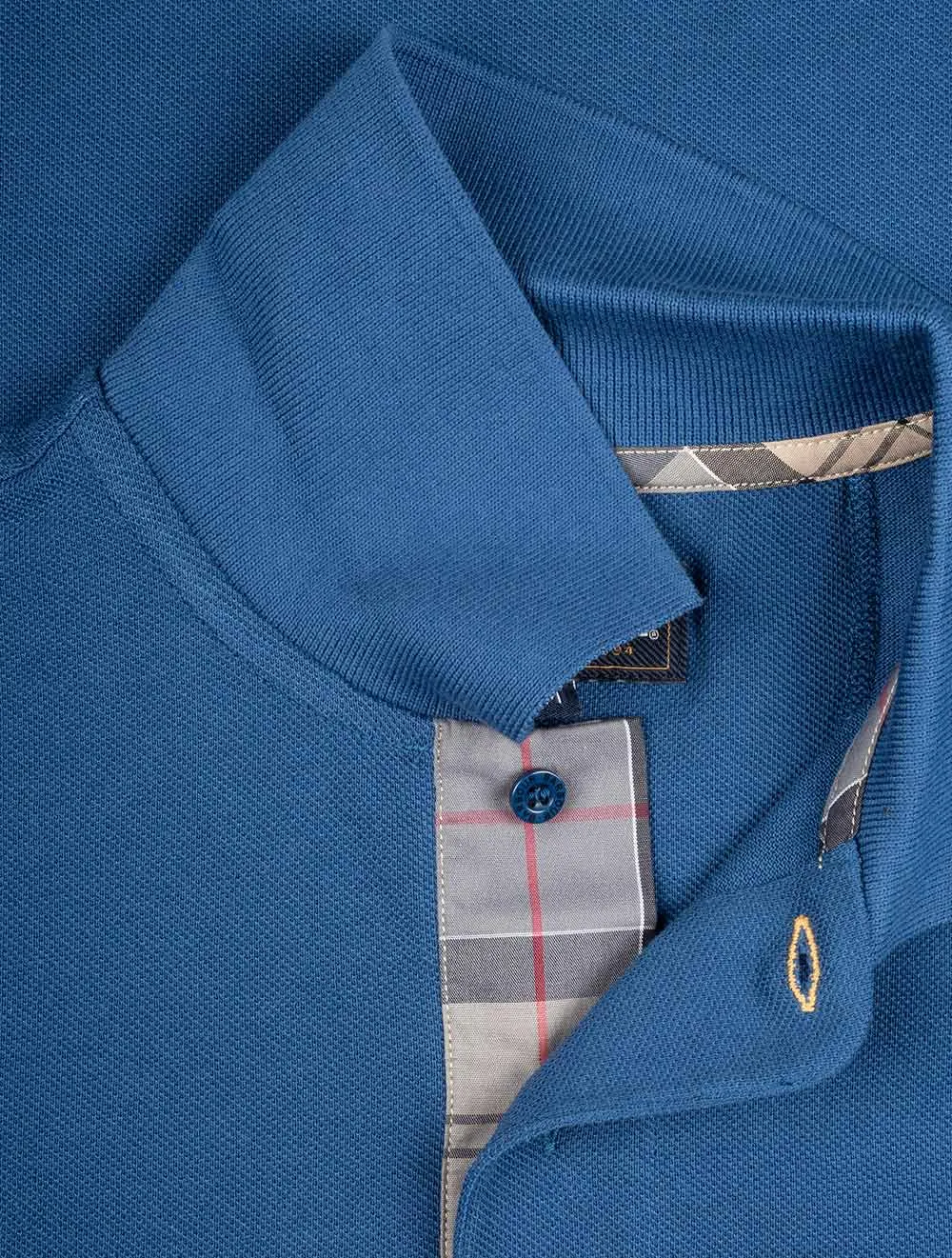 Tartan Cotton Polo Shirt Deep Blue
