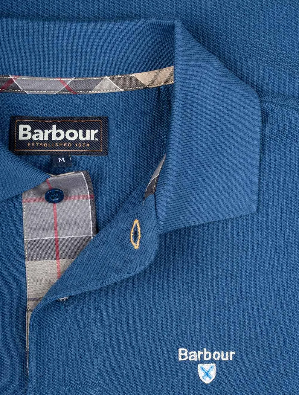 Tartan Cotton Polo Shirt Deep Blue
