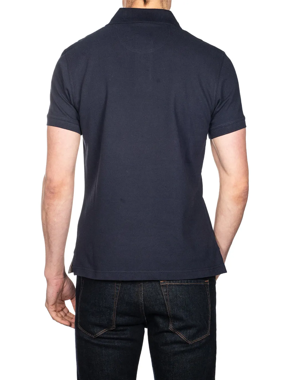 Tartan Cotton Polo Shirt Navy