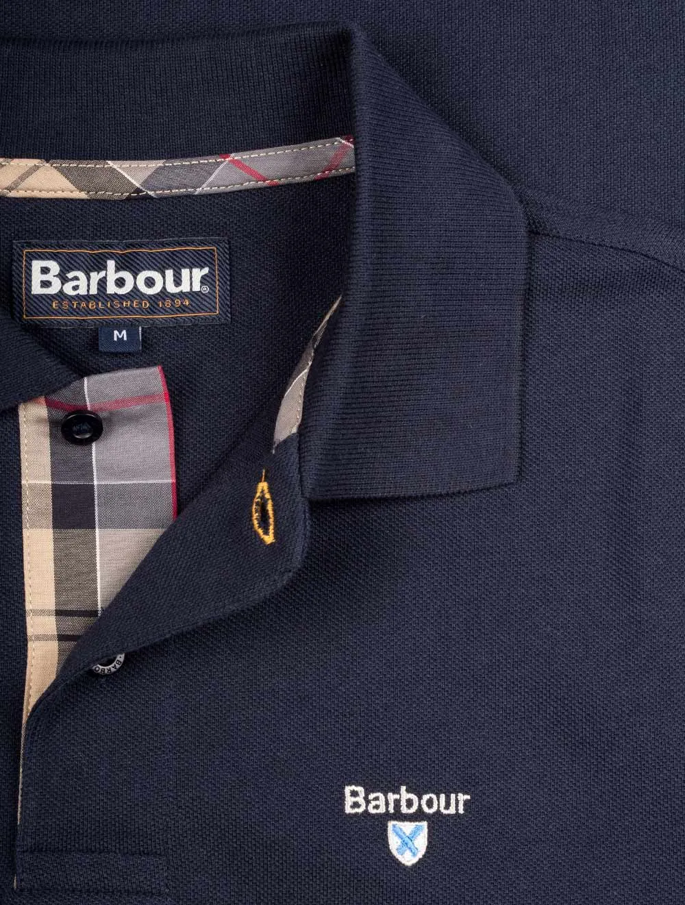 Tartan Cotton Polo Shirt Navy