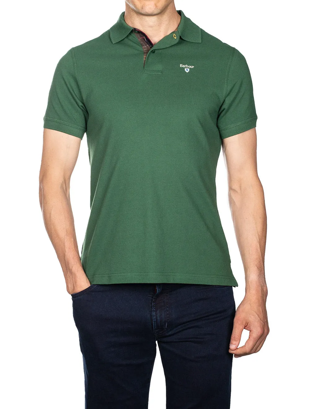 Tartan Cotton Polo Shirt Olive