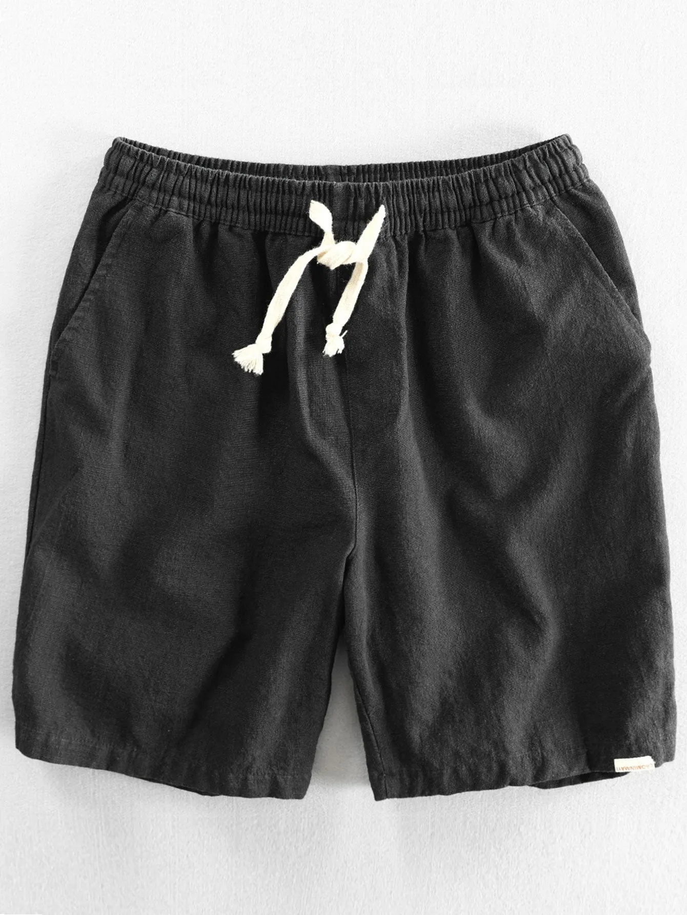 Texture Jacquard Cuban Shirt & Linen Cotton Blend Drawstring Shorts