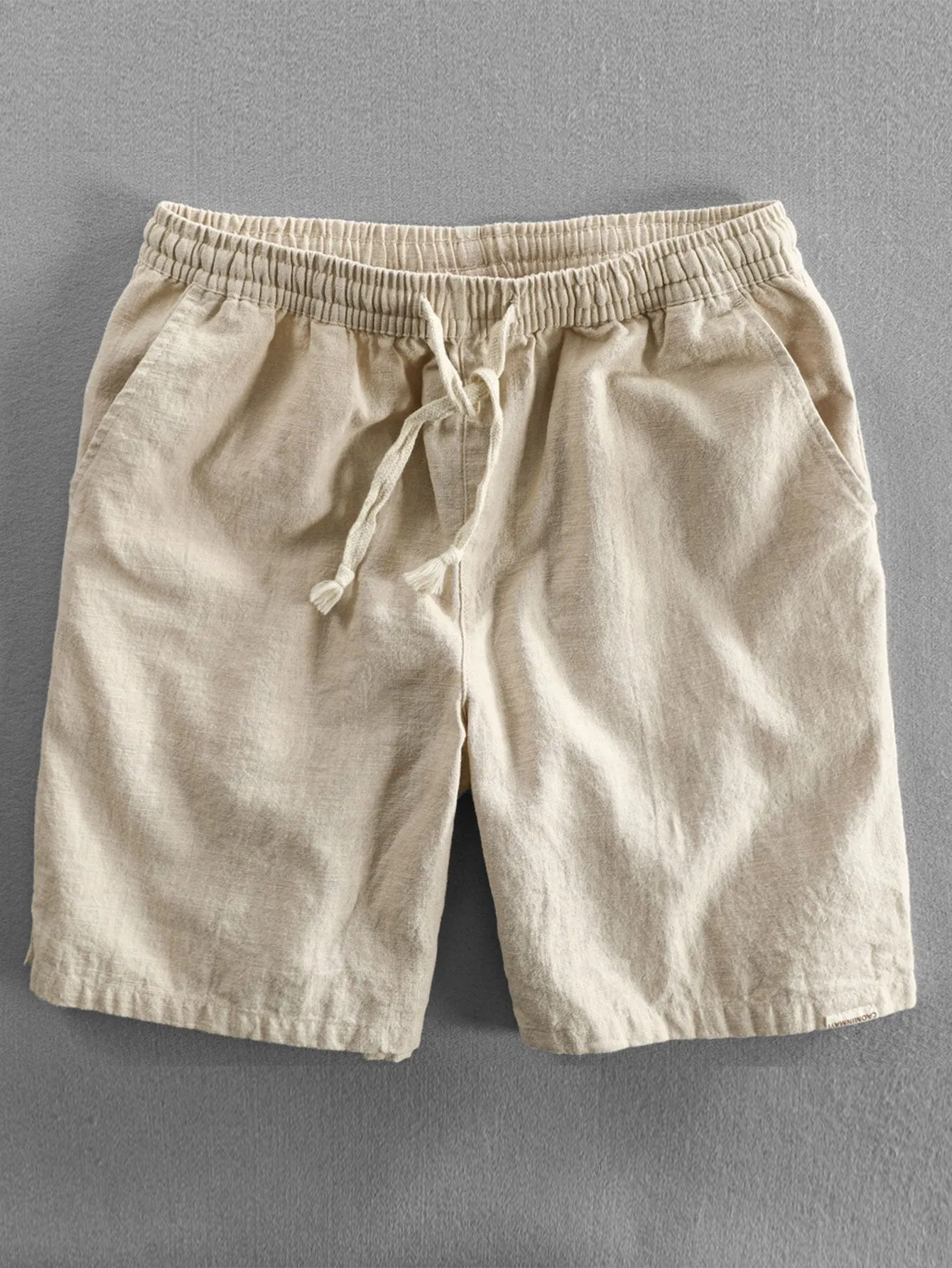 Texture Jacquard Cuban Shirt & Linen Cotton Blend Drawstring Shorts