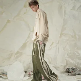 Trendy Men's Wide-Leg Letter Print Pants