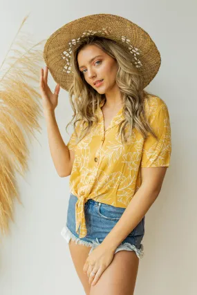 tropics palm blouse