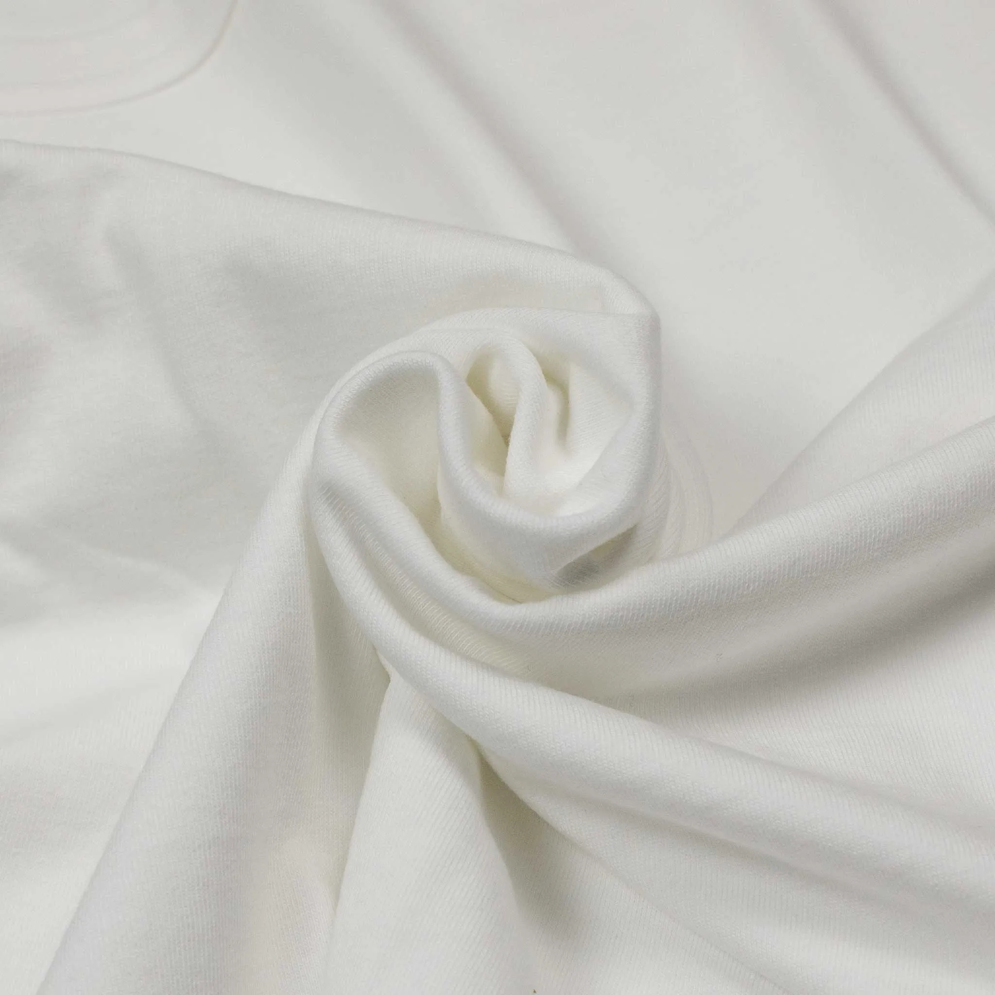 U-neck tank in off-white cotton jersey