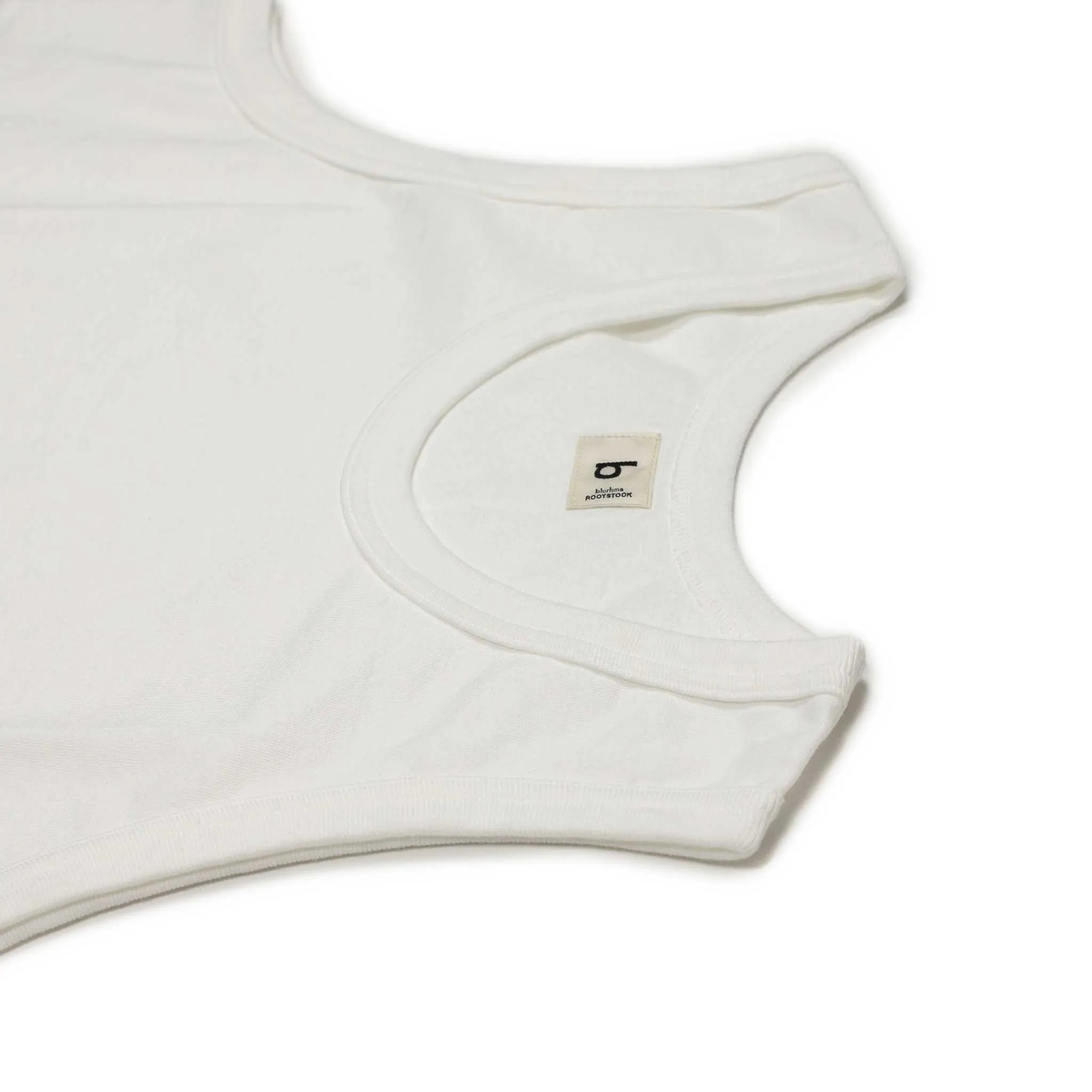 U-neck tank in off-white cotton jersey