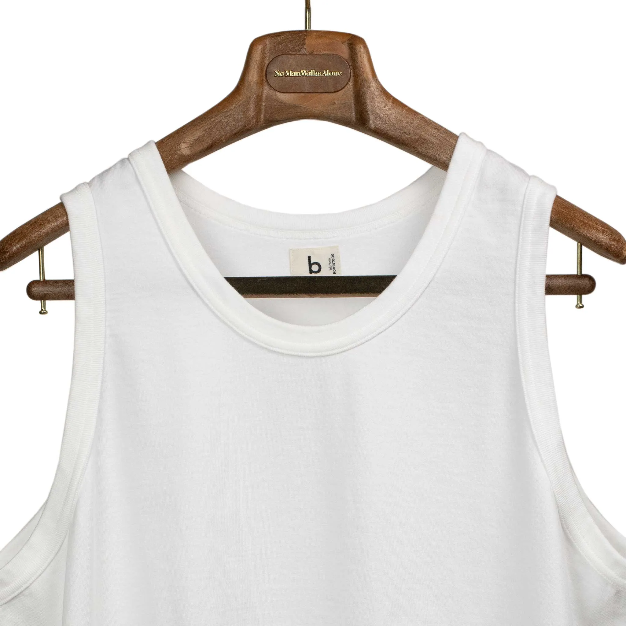 U-neck tank in off-white cotton jersey