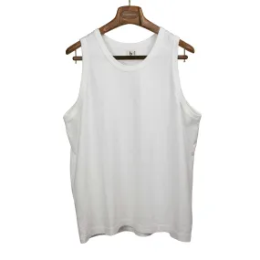 U-neck tank in off-white cotton jersey
