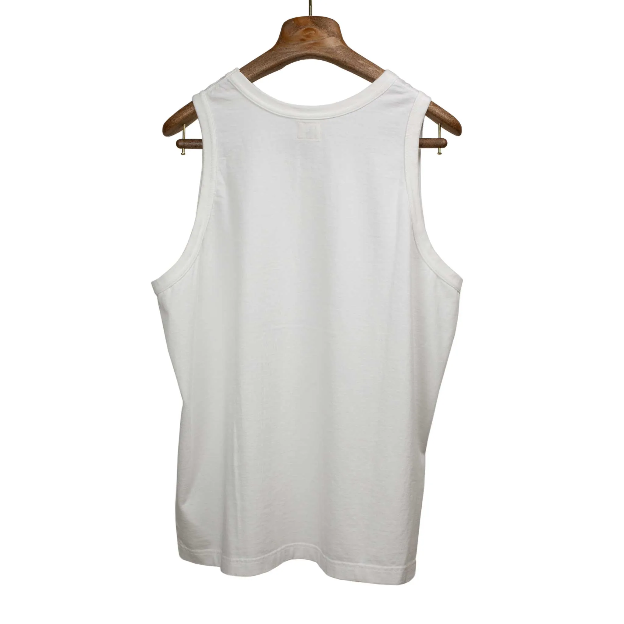 U-neck tank in off-white cotton jersey