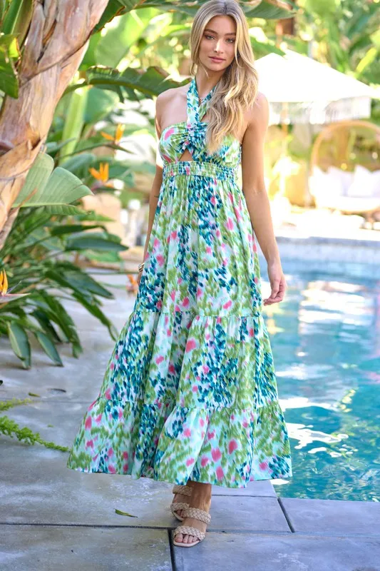 Water Lilies Monet Maxi Dress