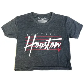 WOMEN'S - Football Lines | Vintage Denim Raw Edge Crop