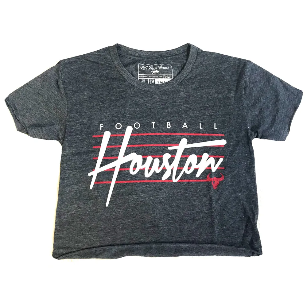 WOMEN'S - Football Lines | Vintage Denim Raw Edge Crop