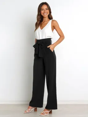 Women's Pants with Wide Legs and Pockets