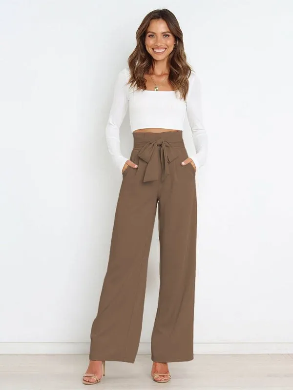 Women's Pants with Wide Legs and Pockets