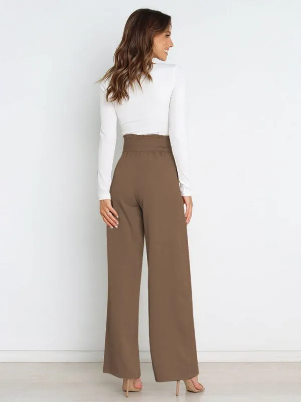 Women's Pants with Wide Legs and Pockets