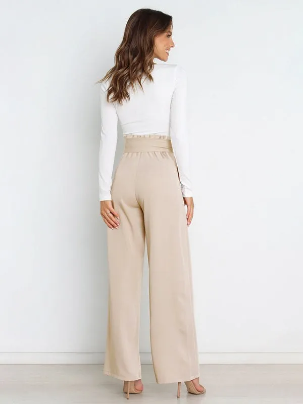 Women's Pants with Wide Legs and Pockets