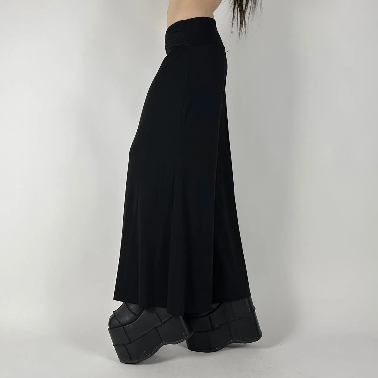 Y2K 00s Black Wide Leg Pants (S)