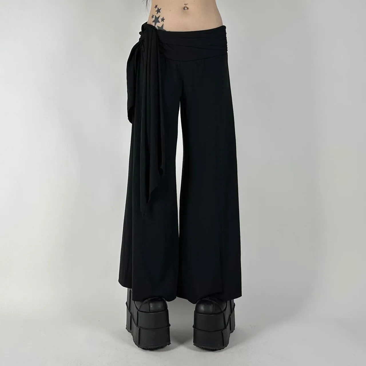 Y2K 00s Black Wide Leg Pants (S)