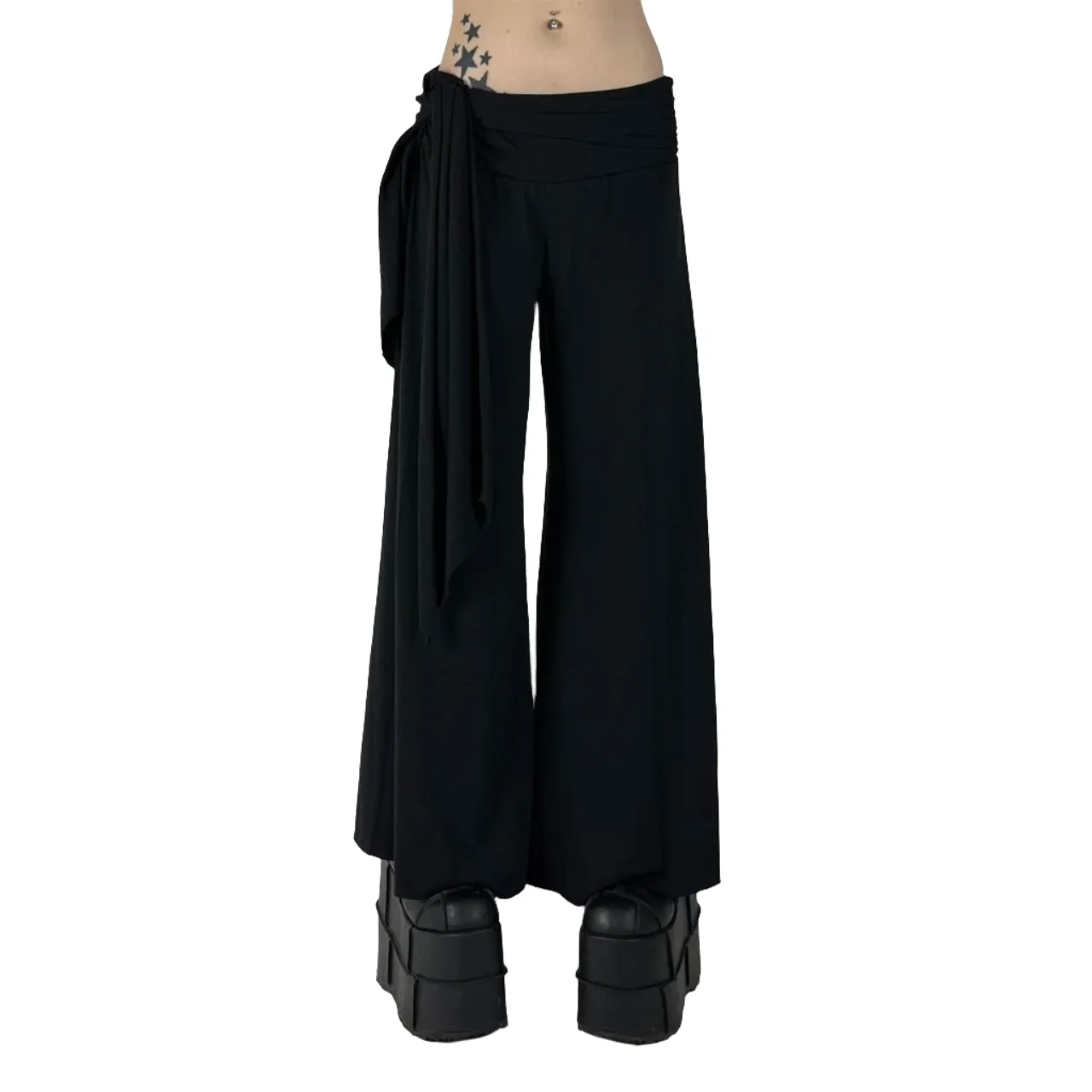 Y2K 00s Black Wide Leg Pants (S)